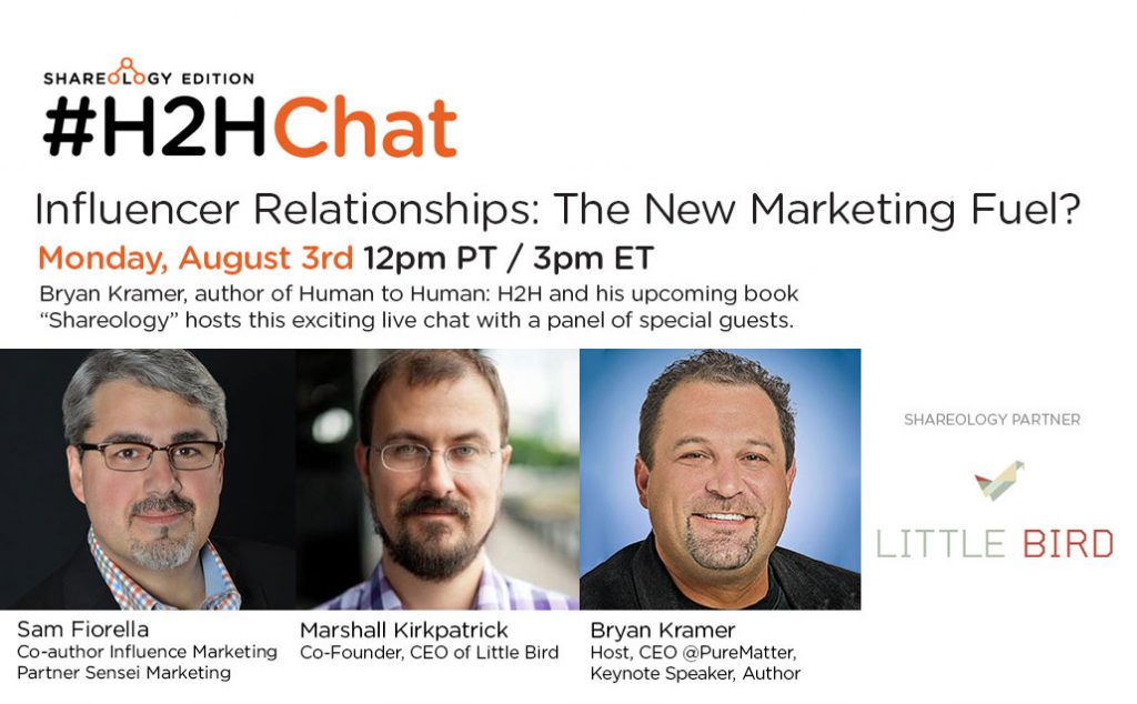 Replay #H2HChat Shareology Edition: Influencer Relationships: The New Marketing Fuel?